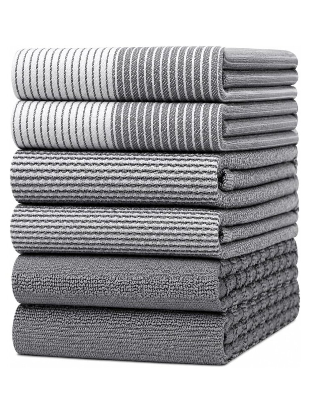 100% Cotton Kitchen Towels 6 Pack 20x28 Dish Towels Absorbent Hand Towels
